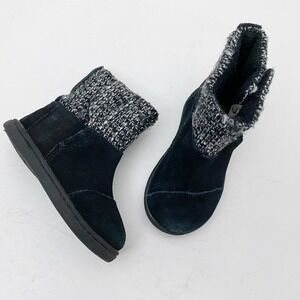 Toms Nepal Black Suede Knit Top‎ Boots Toddler Girls Size 5